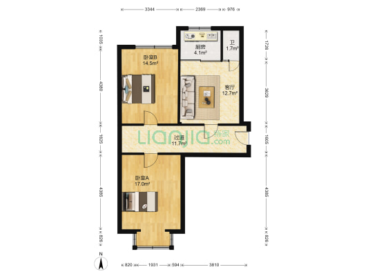 工业北路232 2室1厅1卫 75平方