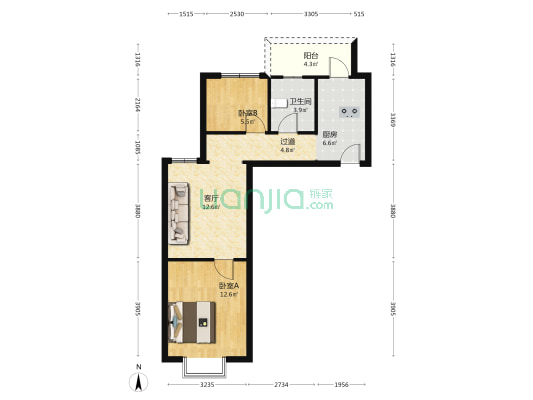 油库生活小区 2室1厅1卫 62平方