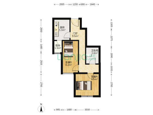 宋家庄家园四区 2室0厅1卫 50平方