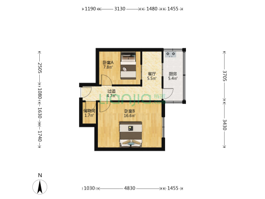 交通局宿舍 2室1厅0卫 50平方