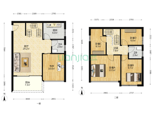 善水居 5室1厅2卫 90平方
