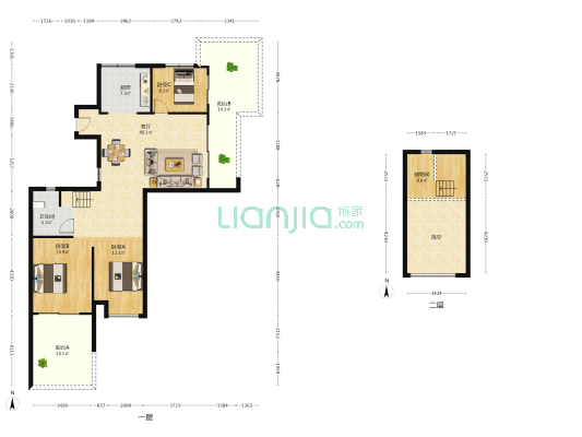 福天滨江院子 3室1厅1卫 134平方