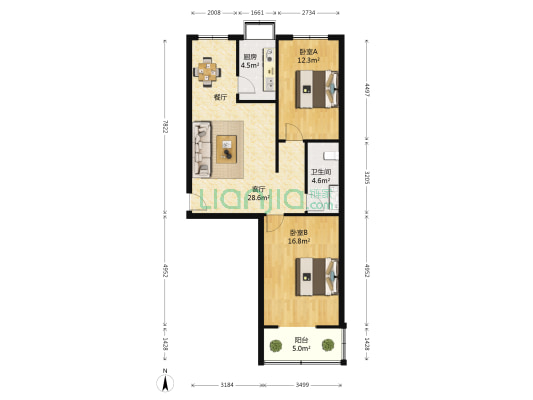 公园街 2室1厅1卫 85平方