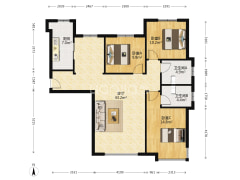 高铁新干线 3室2厅 南 北-涿州高铁新干线户型图