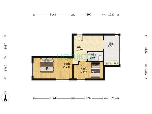 工程机械厂家属楼 2室1厅1卫 47平方