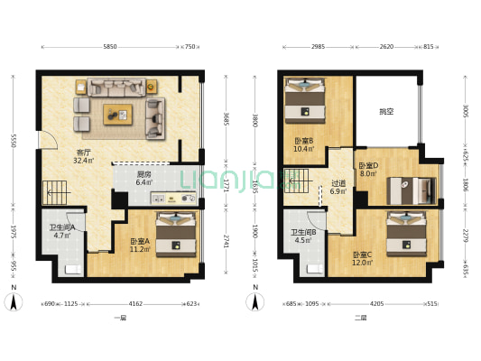 碧桂园凤凰湾银涛苑 4室1厅2卫 77平方