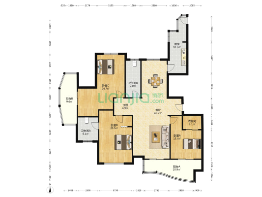 尚美名府 3室1厅2卫 186平方
