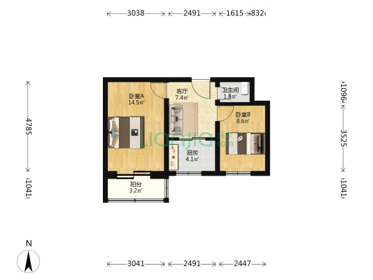 迎风六里三区 2室1厅1卫 53平方