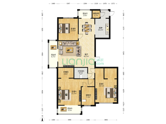 晋阳湖壹号 3室1厅1卫 187平方