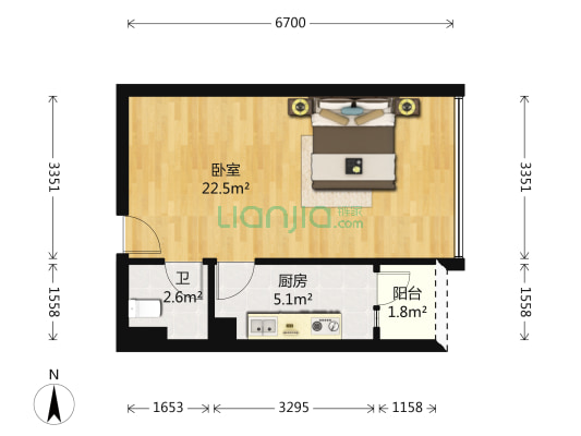 荣德SPACE 1室0厅1卫 46平方