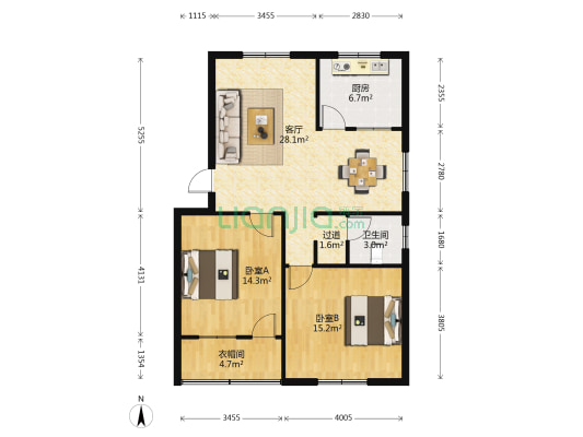 皮毛厂家属院北院 2室1厅1卫 85平方