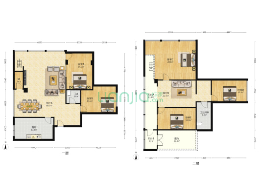 西子湖畔 5室2厅2卫 190平方