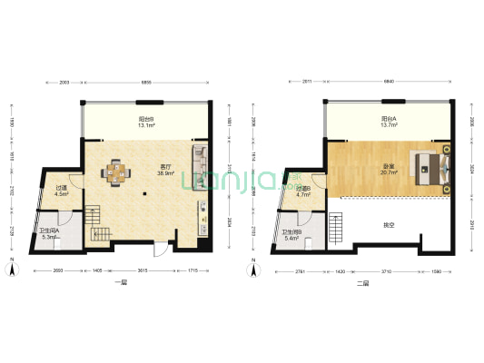 城市大厦 1室1厅2卫 89平方