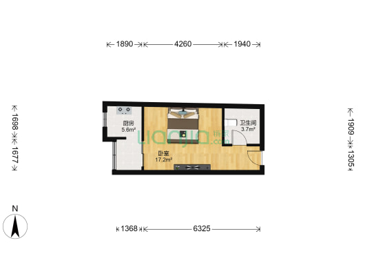 成熟商圈总价便宜配套全物业费用便宜出租自住都可以-户型图