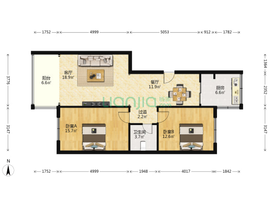 兴农公司家属院 2室2厅1卫 103平方