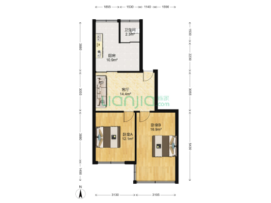 百惠商城 2室1厅1卫 68平方
