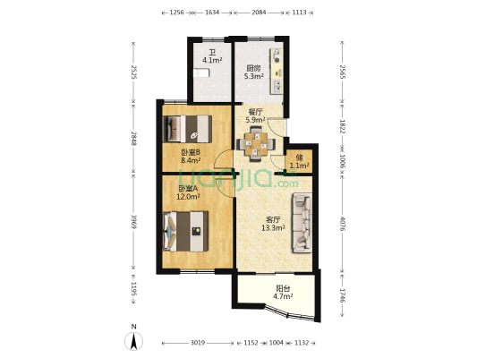 陈家塘巷203 2室2厅1卫 70平方