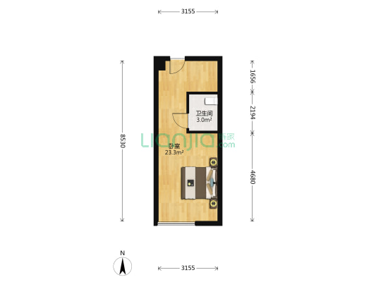 融创海豚湾 1室0厅1卫 39平方