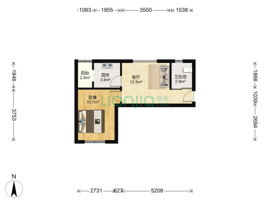 雪松新城A区 1室1厅1卫 50平方