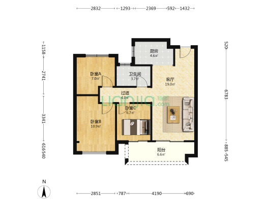 正荣御首府 3室1厅1卫 89平方