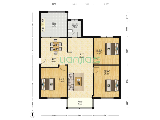 文化西路六十九弄 3室2厅1卫 135平方