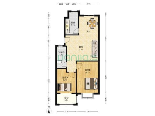 东白羊埠 2室1厅1卫 82平方