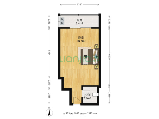 曦华源 1室0厅1卫 49平方