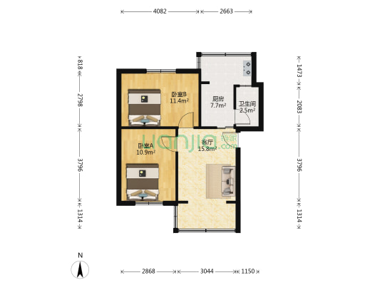 华光小区 2室1厅1卫 58平方