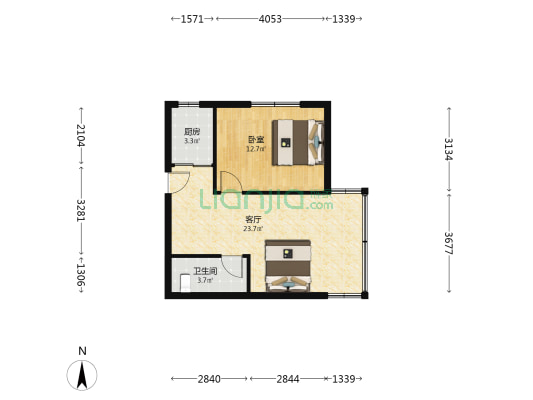 黄家巷 1室1厅1卫 53平方