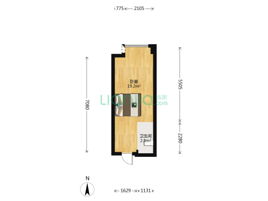 龙湖天宸星座 1室0厅1卫 39平方