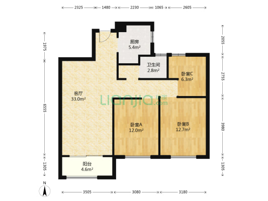 绿城春江明月 3室1厅1卫 101平方