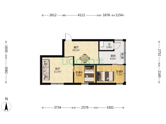 城基巷9号 2室2厅1卫 50平方