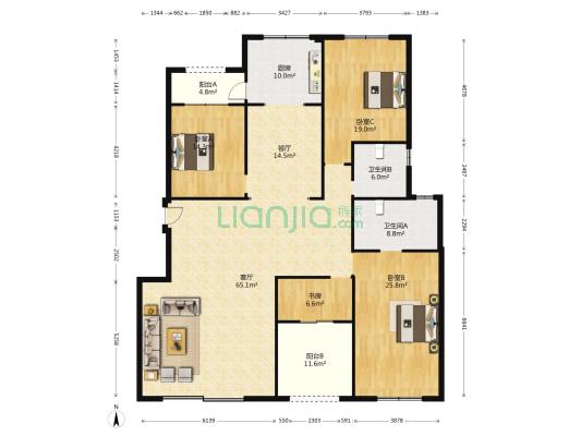 珊瑚郡·天泰 4室2厅2卫 207平方