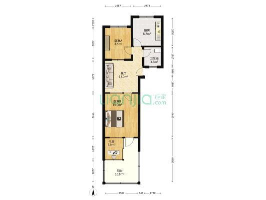 面粉厂家属楼 3室1厅1卫 61平方