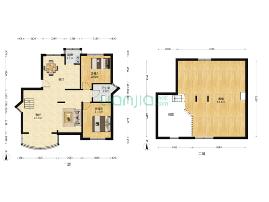 科技园三十六区 2室1厅1卫 90平方