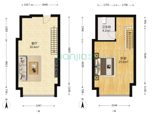 凯瑞金座 1室1厅1卫 43平方