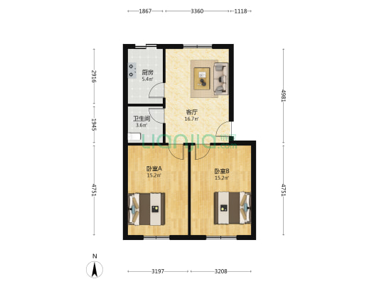 仁达小区 2室1厅1卫 70平方