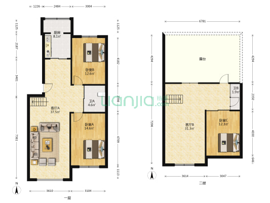 德意经典 3室2厅2卫 138平方