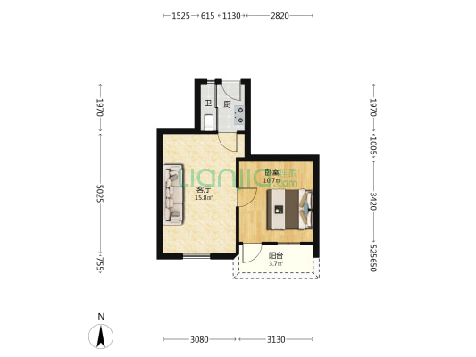 引凤园弄 1室1厅1卫 46平方