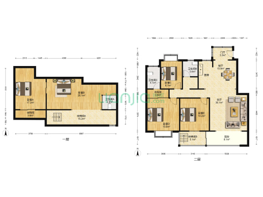 锦尚名苑一期 5室2厅3卫 125平方