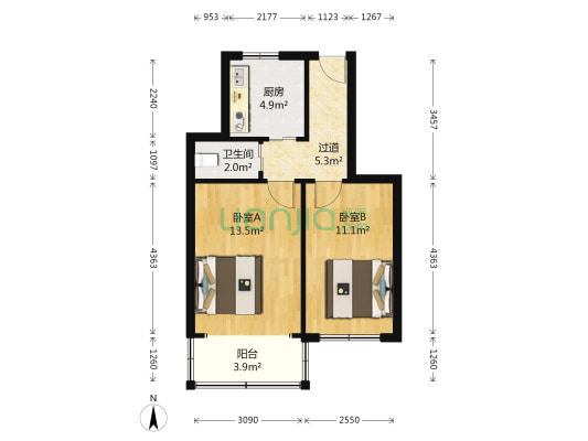 瑞昌路122-134号(双号) 2室0厅1卫 50平方
