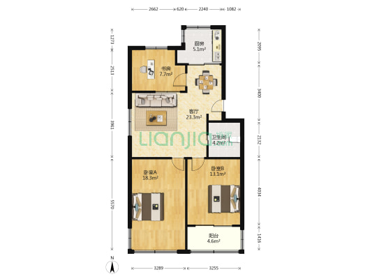 雅渡新村 3室1厅1卫 136平方