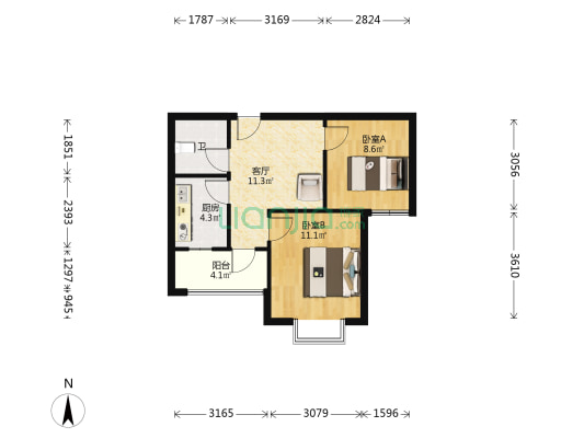 古泉新村 2室1厅1卫 60平方