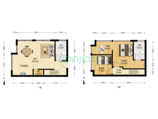 东海臻轩 3室1厅2卫 62平方
