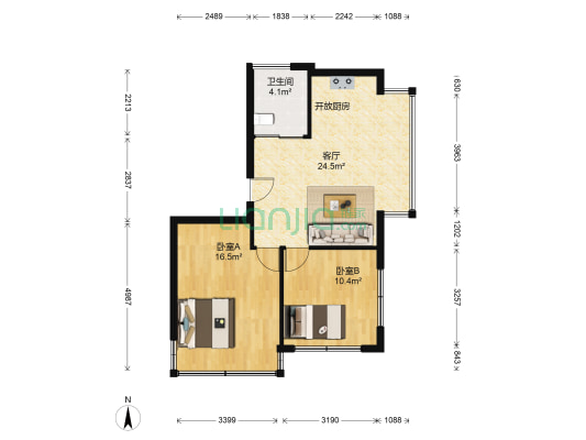 智勇西巷 2室1厅1卫 62平方