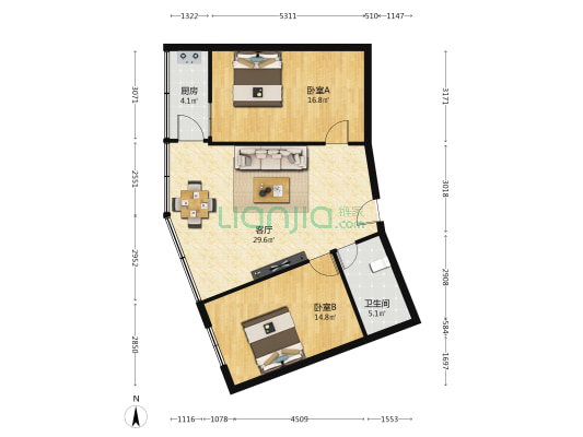 安装公司家属院（下西园） 2室1厅1卫 90平方