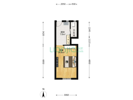 宝昌路632弄 1室0厅1卫 32平方