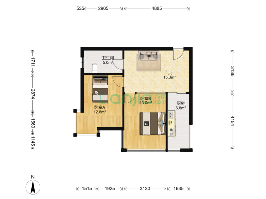 绿海华庭三期 2室0厅1卫 77平方