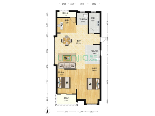 保利和光城樾 3室1厅2卫 110平方