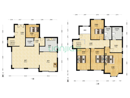 金凯花园 5室2厅3卫 329平方